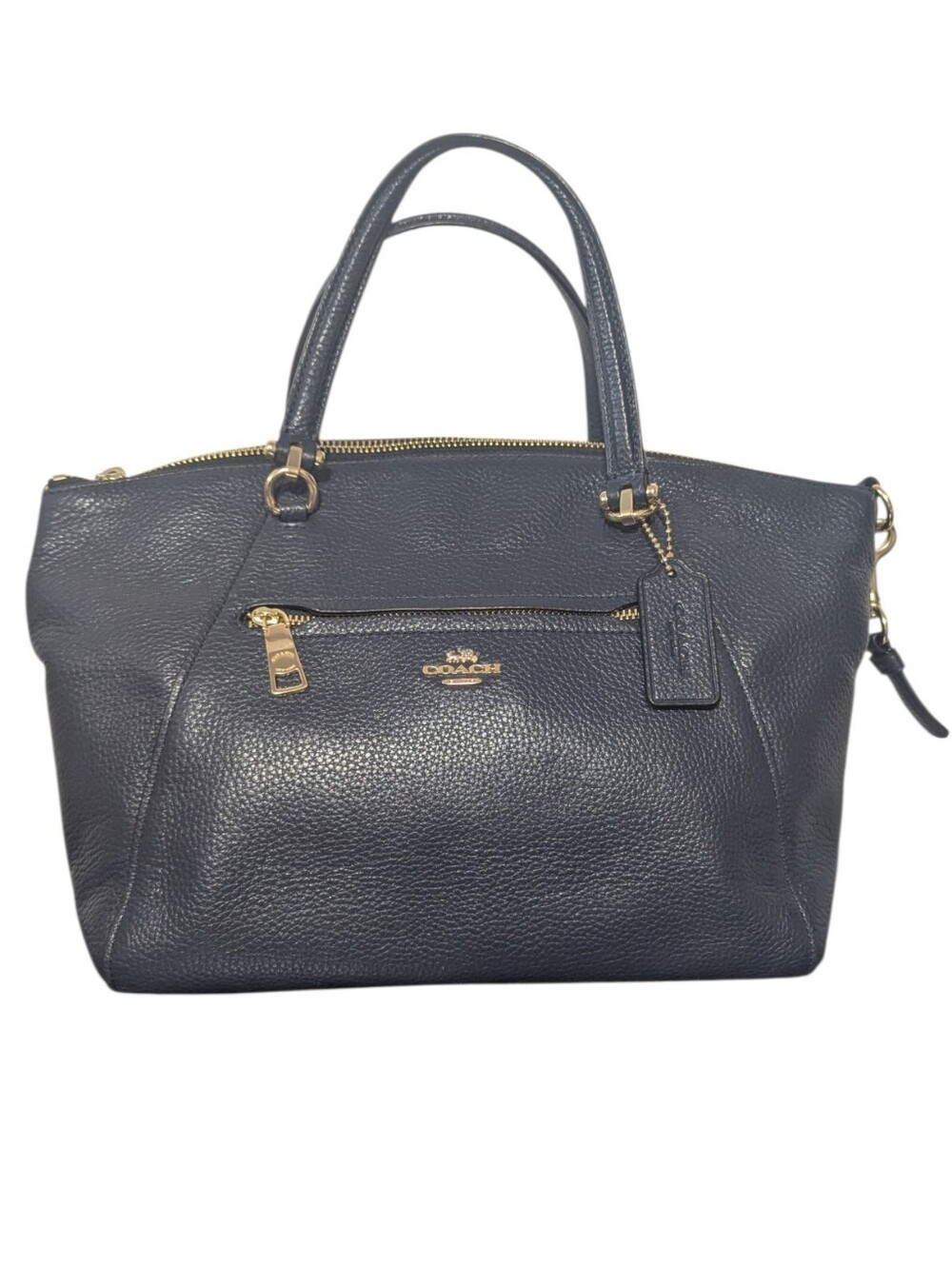 Coach Prairie Navy Pebbled Leather Satchel Crossbody Bag